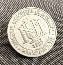 Vintage Lincoln Memorial University LMU 1897 Lapel Pin Harrogate TN 19mm picture