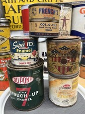 Vintage Paint Can Advertising Tins Lot Great Graphics picture