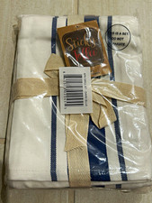 Sticky Toffee 4-Pack Fabric Kitchen Towel Set, White/Blue Striped Cotton picture