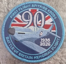 90th Anniversary First Flight of The Spitfire K5054 BBMF 1936-2026 Fabric Patch picture
