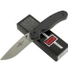 Ontario Rat 1 Black G10 Tactical Hunting Pocket Folding Knife AUS-8 Blade Knives picture