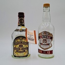 Vintage Chivas Regal 12 Scotch Whisky Empty Bottle Lot 4/5 Quart 750ml Bar Decor picture