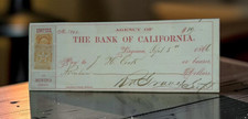 1866 Virginia City NV Check Empire Mining Co ROBERT GRAVES Signed Dual Revenue S picture