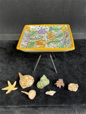 Authentic Hand-Painted Uriarte Talavera Square Dish w/ Stand picture