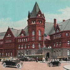 Buffalo NY Public Library Postcard Lafayette Square Cyrus Eidlitz Erie 716 VTG picture