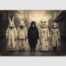 Creepy KIds Halloween Costume Victorian Oddities Oddity Vintage Photo Print 591 picture