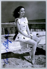 Ann Blyth Autographed Photo Vintage Hollywood Actress Pin-up Beach Swimsuit picture