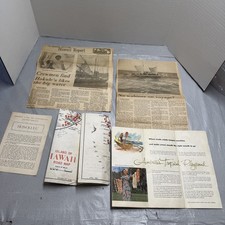 Vintage 1970s Hawaii Ephemera Lot Hokulea Newspaper Maps Brochures picture