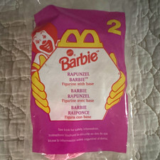 McDonald's Barbie Rapunzel Figurine w/ Base Toy #2 (1996) Polybag picture