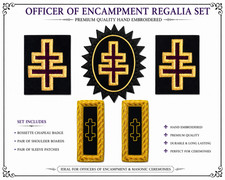Masonic Grand Encampment Officer Chapeau Sleeve Patch Shoulder Boards picture