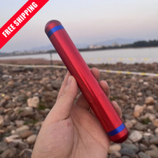 Red Aluminum Cigar Tube Humidor Moisture Proof Storage Case Travel Holder picture