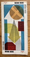 Vintage Sinclair Ontario Quebec Folding Map Rand McNally & Co. picture