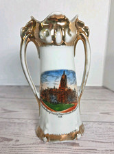 Ceramic Souvenir Vase 5in, Vanderburg County Court House Evansville, IN picture