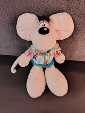 Diddl Plush Beach Summer Holiday Short Shirt Blue Flowers Hawaii 30cm Vintage picture