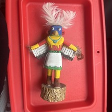  Vintage Hopi Kwahu Eagle Dancer Kachina Doll Carved Cottonwood Root 7.5