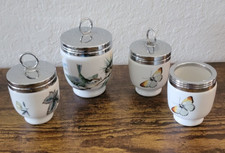 Vintage Royal Worcester Porcelain Egg Coddlers Lot of 4 Mixed 1 King 3 Standard picture