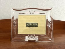 Vtg MARQUIS WATERFORD Crystal Fan Cut ROSELLE Picture Frame Holds 3.5x 5