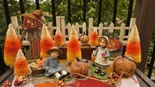 BETHANY LOWE DESIGN HARVEST FALL BOY& GIRL FIGURINE SET RETIRED HOME DECOR  picture