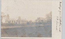 ROW OF CHURCHES rochester ma c1910 postcard massachusetts real photo rppc picture