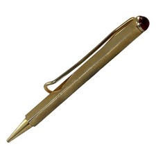 Vintage Hexagonal Tie Clip Mechanical Pencil Gold Tone Red Jewel 2.75in picture