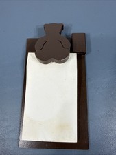 VINTAGE NOTEPAD - Mini Brown Bear Wooden Paper Pad Desktop Office picture
