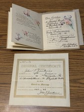 1920 Marriage Certificate & Wedding Album Newville Pa Strunk Miller Cumberland picture