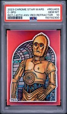 2023 Topps Star Wars Chrome ROTJ 40th Anniversary C-3PO #ROJ403 RED /5 PSA 10 picture