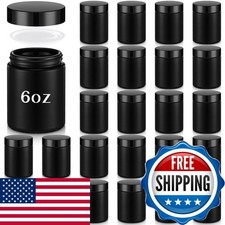 Domensi 24 Pcs Bulk 6oz Glass Jars Lids Leakproof Round Airtight Empty Cosmetic picture