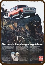 1976 DODGE RAMCHARGER Truck Bighorn Sheep Vnt-Look DECORATIVE REPLICA METAL SIGN picture