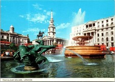 Vintage Trafalgar Square, London, UK Postcard picture