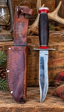Schrade Walden USA Sears Ted Williams Bowie Hunter fix blade Knife in sheath picture