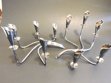 Vintage MCM Hans Jensen Denmark Silverplate Calla Lily Candleholders ~Pair picture
