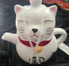 Maneki Neko Cat Teapot Japanese Lucky Cat- 8