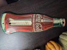 Vintage 1950s COCA-COLA 17 inch COKE BOTTLE ADVERTISING THERMOMETER SIGN picture