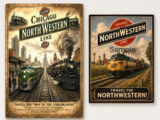 Chicago North Western Railroad 2 Poster Set C&NW Train Art Prints 11 x 17 picture