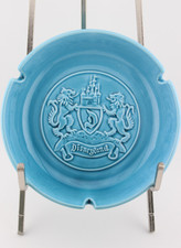 Vintage 1950s aqua blue turquoise Disneyland ash tray ceramic 6.25