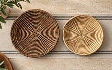 Vintage Native American Style Baskets Set of 2, Wall Hanging Baskets picture