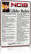 Funny 69 NCIS Gibbs Rules Leroy Jethro Gibbs Signature Tin Sign for Bar Pub Man picture