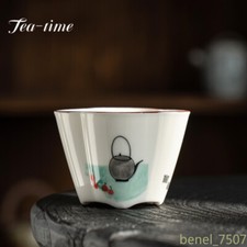 60ml Underglaze Hand painted Teapot Ceramic Teacup White Porcelain Cup Small picture