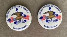 Vintage United States Of America 1776 - 1976 Bicentennial Pin Back Buttons (2) picture