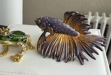 Jeweled Enamel  Trinket Box  Rhinestone  Magnetic Lot Of 2 picture
