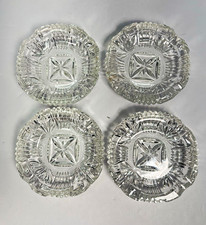Vtg Federal Glass Georgetown Clear Ashtray Lot 4 Scalloped Starburst MCM 4
