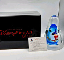Disney Fine Art Glass “Fantasia” Sorcerer Mickey Sculpture w/ COA & Case picture