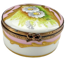 Vintage Limoges La Gloriette France Peint Main Floral Trinket Box Ltd Ed 140/250 picture