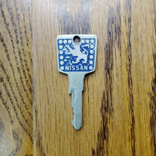 Nissan Datsun Roadster Vintage Blue Enamel Car Key Lion Griffin Logo picture