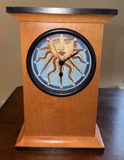 Vintage 90’s Ziro Celestial “Sun Face”Whimsigoth Tabletop Clock England Tested  picture