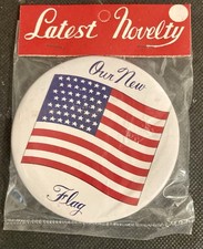 US Flag 49 Star Pinback in Original Pack - 3 1/2