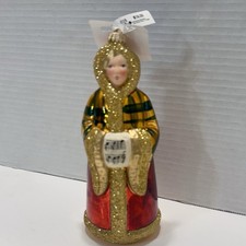 Krebs Lauscha Glas Victorian Christmas Carol Singer Epcot Disney Ornament NWT picture