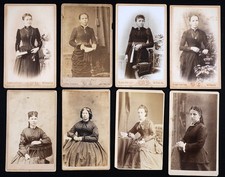 1860-70s - Women 3/4 Length Portraits - Lot of 8 CDV Carte de Visite Photos picture