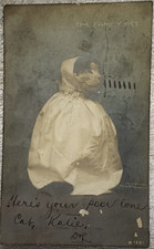 Antique 1906 Rotograph Cat Postcard Dressed Kitty Bonnet Gown UDB The Family Pet picture